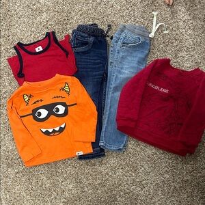Calvin Klein Kids Maroon Long Sleeve Tee